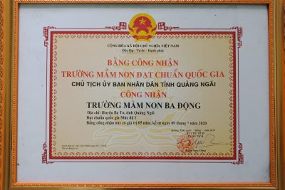 Lễ đón bằng công nhận trường Mầm non Ba Động đạt chuẩn quốc gia mức độ I